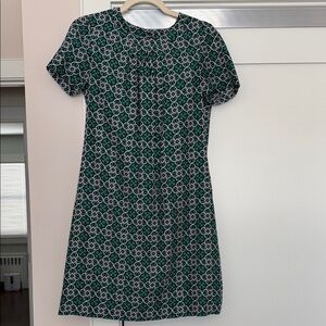 J. Crew Emerald and Pink Geometric Mini Dress